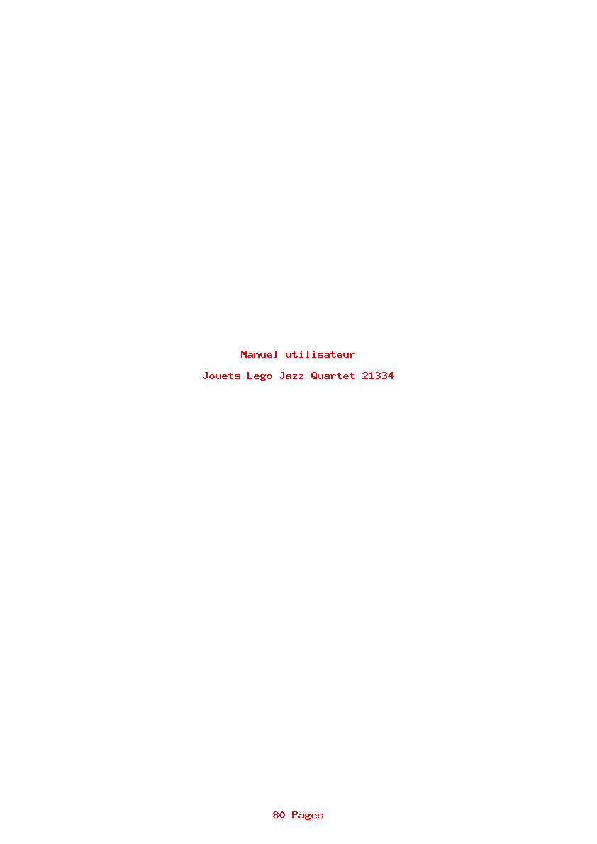 Page 1 de la notice Manuel utilisateur Lego Jazz Quartet 21334
