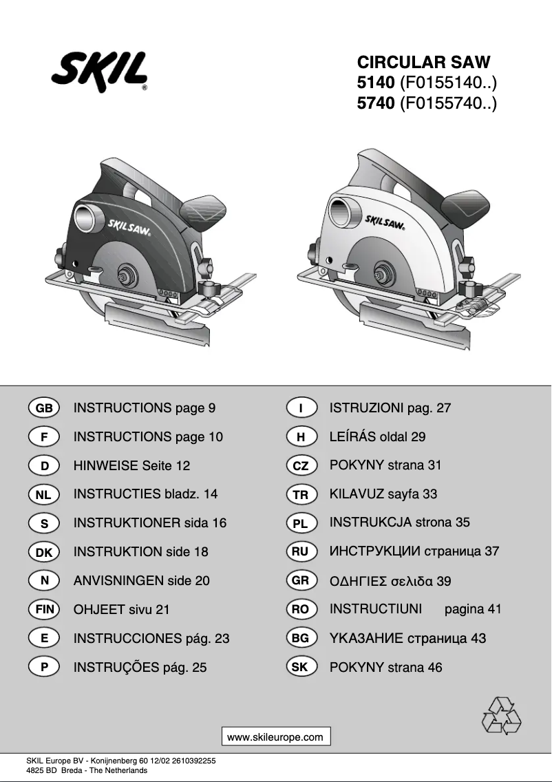 Page 1 de la notice Manuel utilisateur Skil 5140