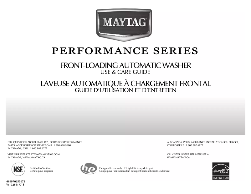 Page 1 de la notice Manuel utilisateur Maytag Performance MHWE950WJ
