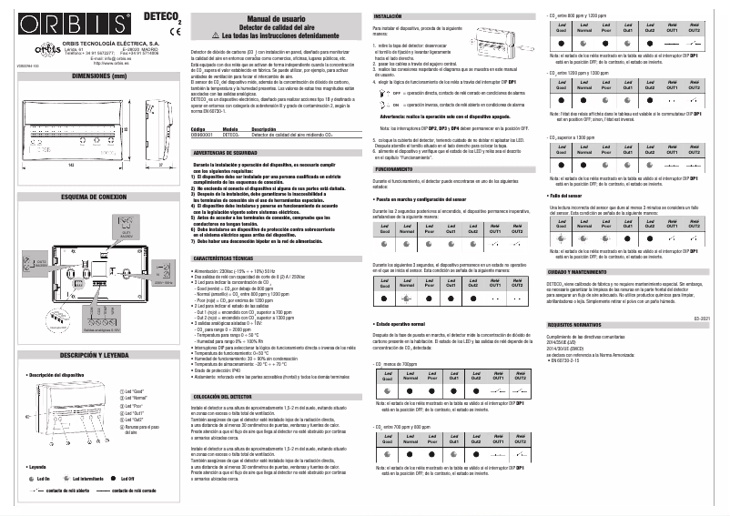 Página 1 del manual Manual de usuario Orbis NEO ML plus