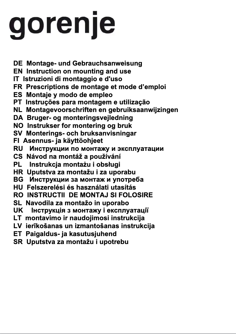 Page 1 de la notice Manuel utilisateur Gorenje DKG9715E