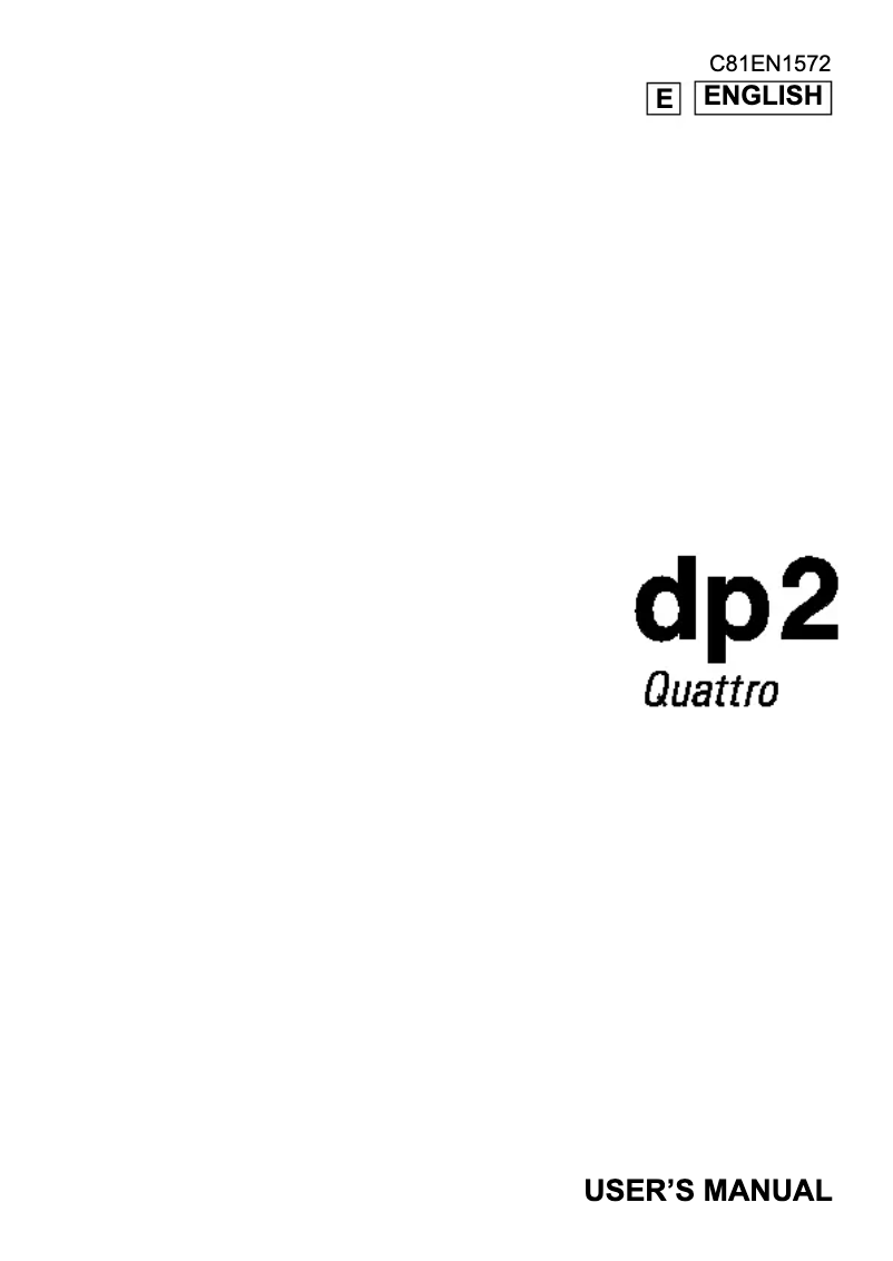 Page 1 de la notice Manuel utilisateur Sigma dp2 Quattro