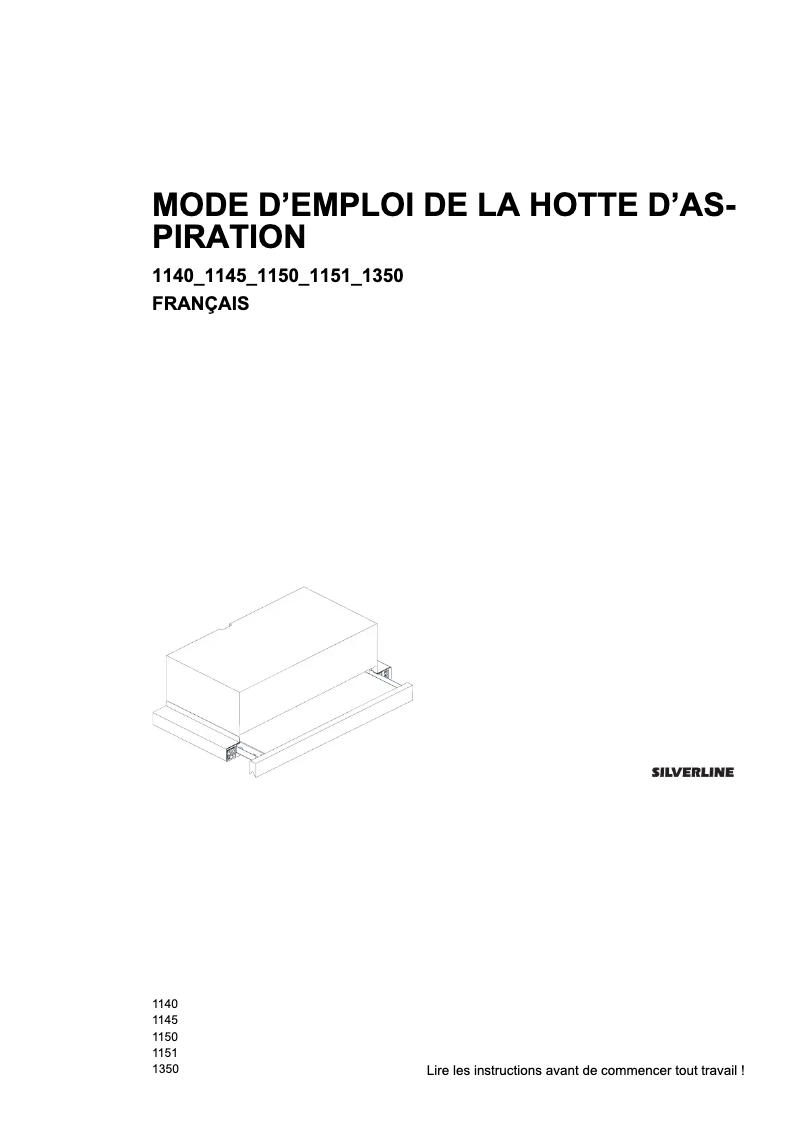 Page 1 de la notice Manuel utilisateur Rosieres RHT6300/1LPN