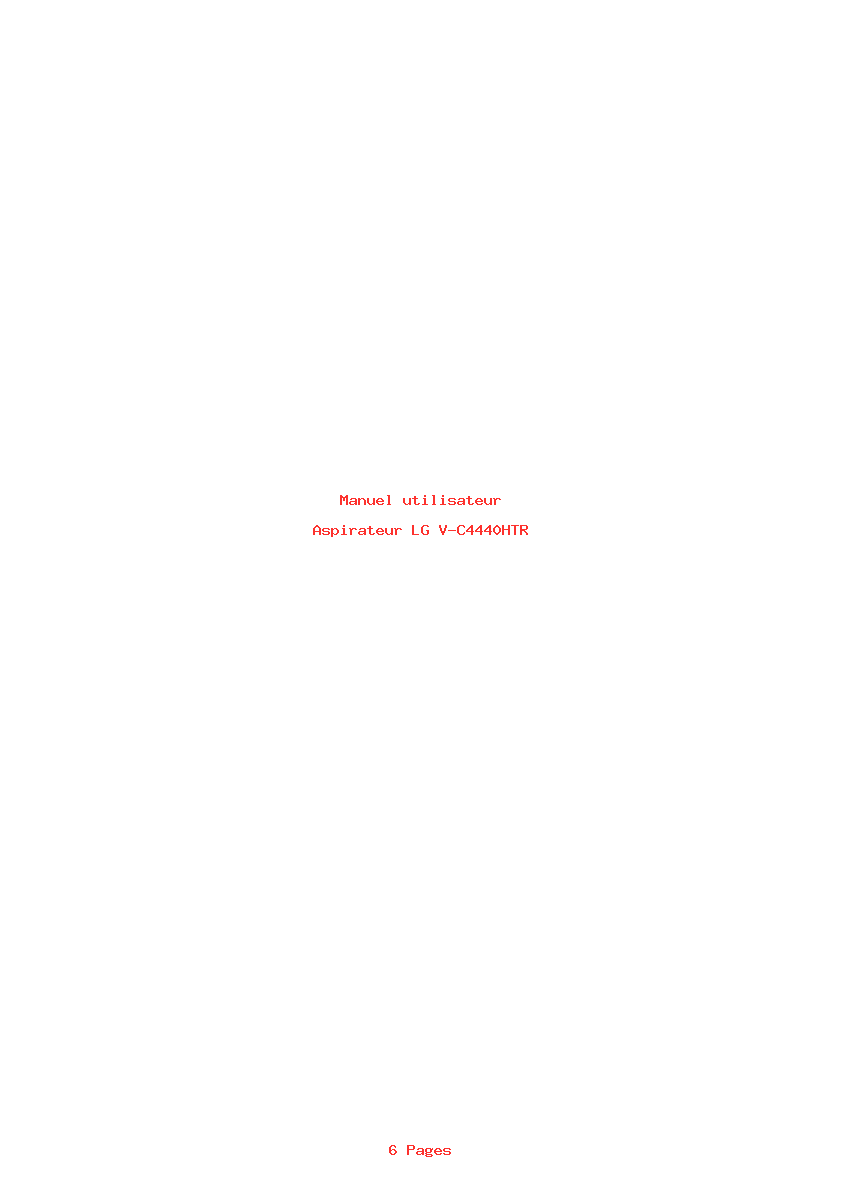 Page 1 de la notice Manuel utilisateur LG V-C4440HTR