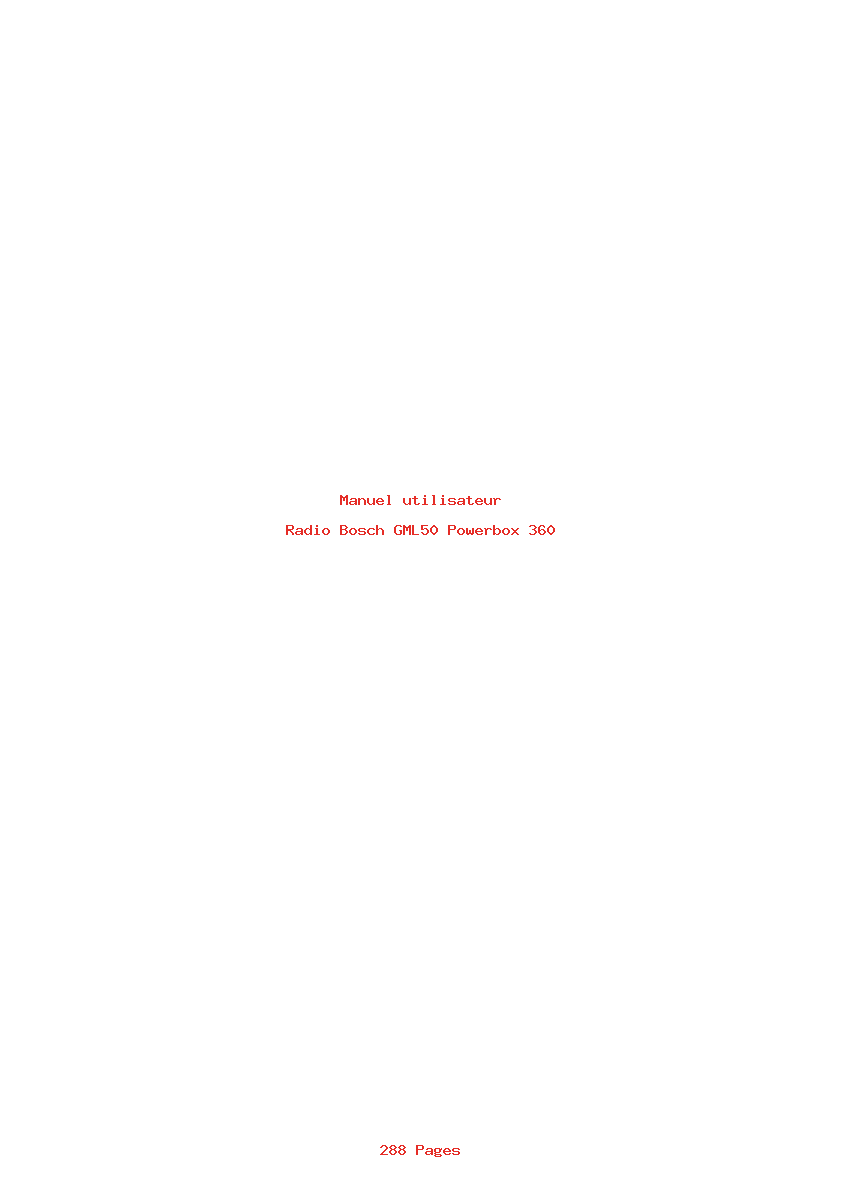 Page 1 de la notice Manuel utilisateur Bosch GML50 Powerbox 360