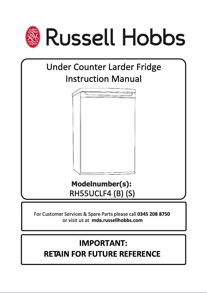 Page 1 de la notice Manuel utilisateur Russell Hobbs RH55UCLF4B