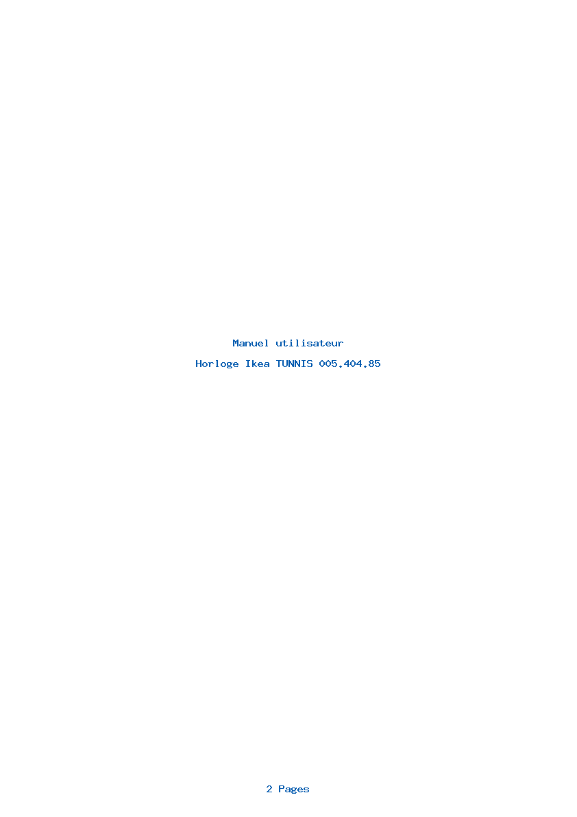 Page 1 de la notice Manuel utilisateur Ikea TUNNIS 005.404.85