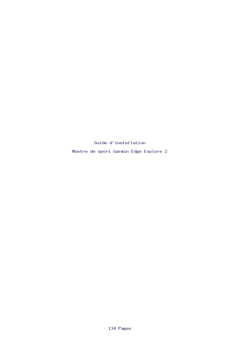 Page 1 de la notice Guide d'installation Garmin Edge Explore 2