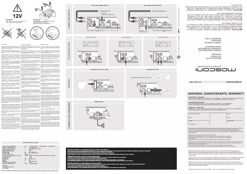Page 1 de la notice Manuel utilisateur Mosconi D2 500.1
