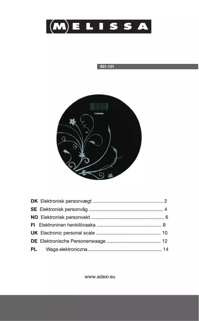 Page 1 of the manual User Manual Melissa 631-121