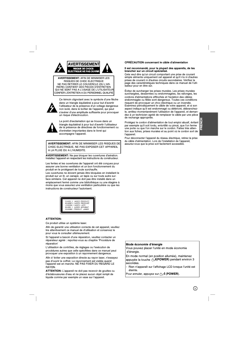Page 1 of the manual User Manual LG MDD112
