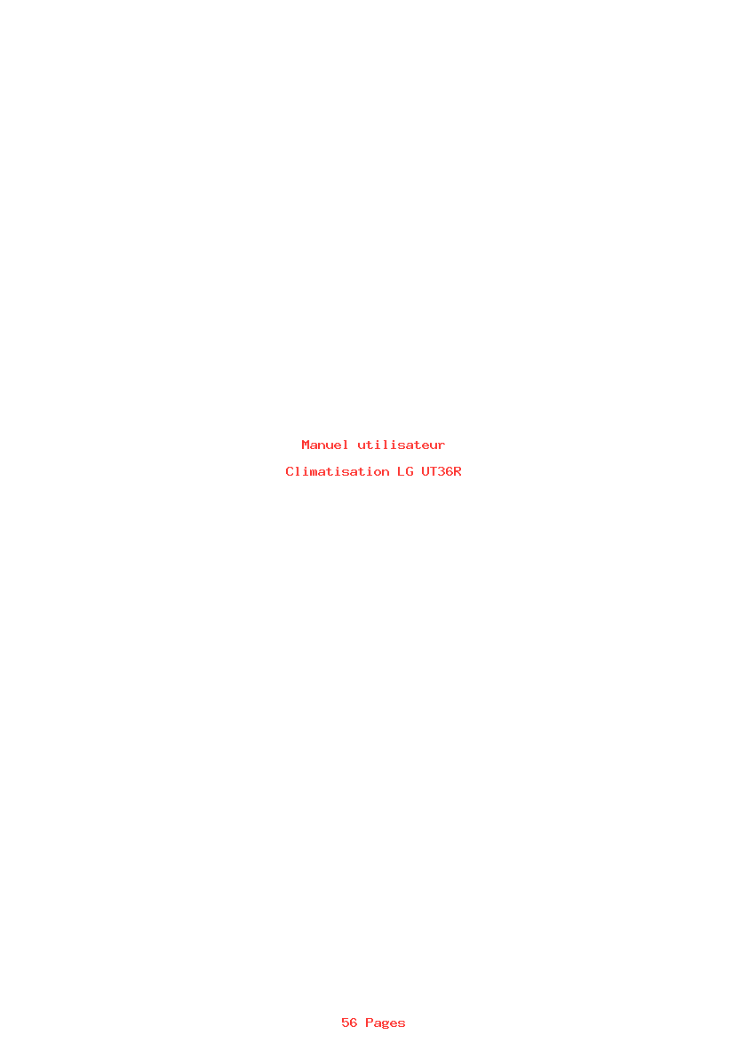 Page 1 de la notice Manuel utilisateur LG UT36R