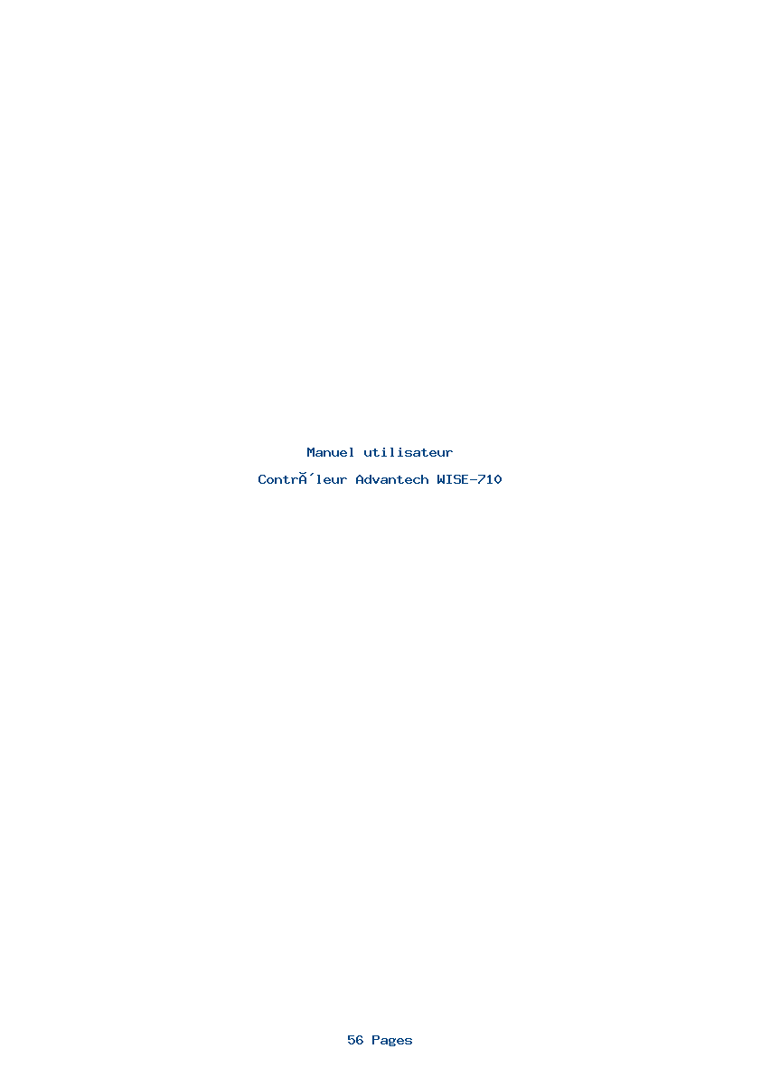 Page 1 de la notice Manuel utilisateur Advantech WISE-710