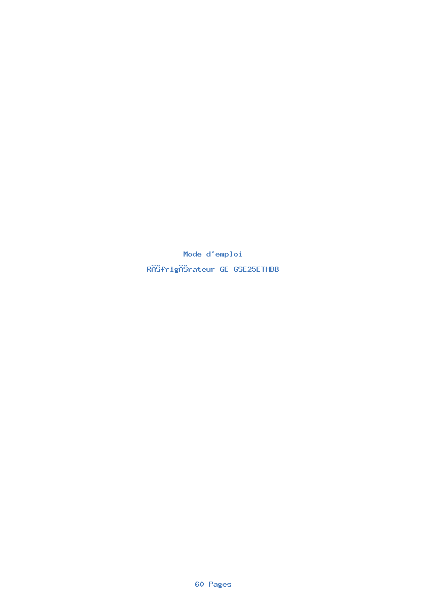 Page 1 de la notice Mode d'emploi GE GSE25ETHBB