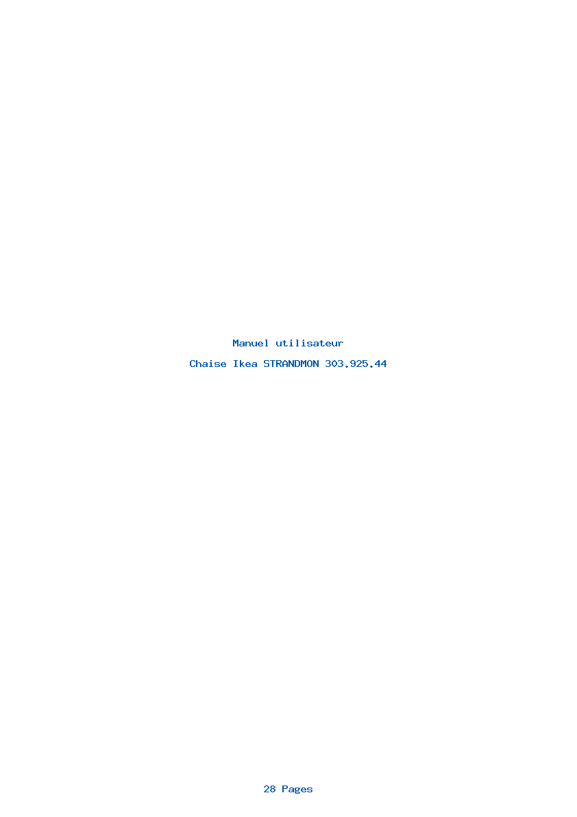 Page 1 de la notice Manuel utilisateur Ikea STRANDMON 303.925.44