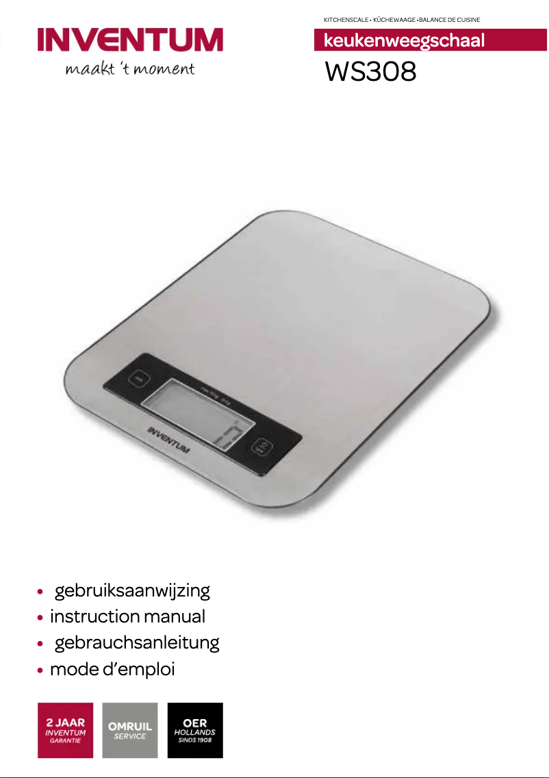 Page 1 de la notice Manuel utilisateur Inventum WS308