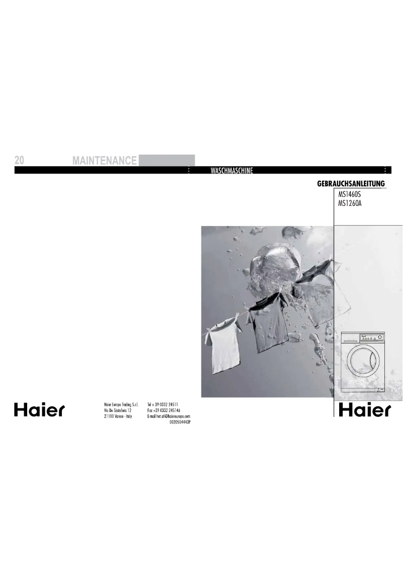 Página 1 del manual Manual de usuario Haier MS1260A