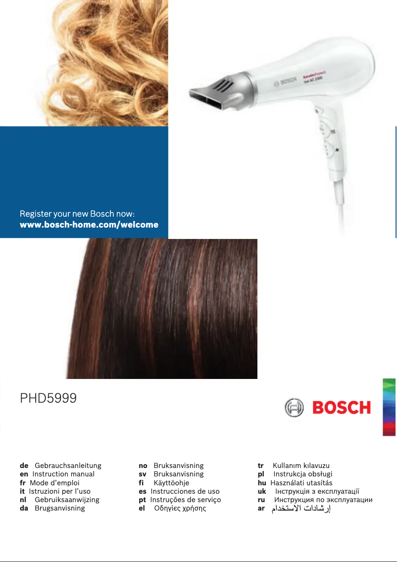 Page 1 de la notice Manuel utilisateur Bosch PHD5999