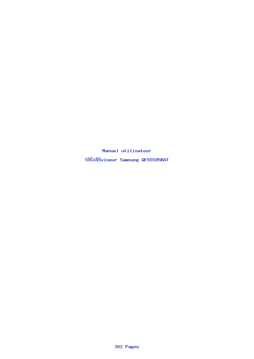Page 1 de la notice Manuel utilisateur Samsung QE55S95BAT