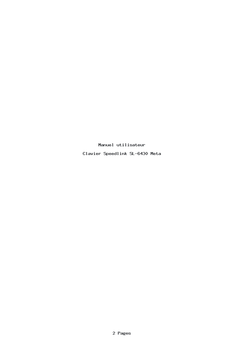 Page 1 de la notice Manuel utilisateur Speedlink SL-6430 Meta