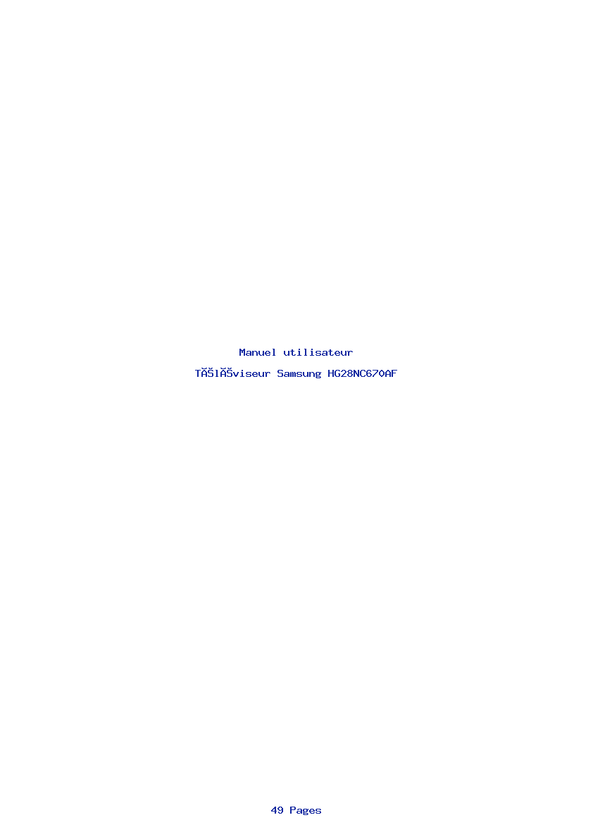 Page 1 de la notice Manuel utilisateur Samsung HG28NC670AF