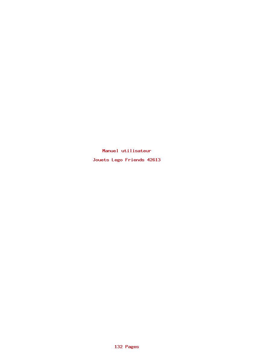 Page 1 de la notice Manuel utilisateur Lego Friends 42613
