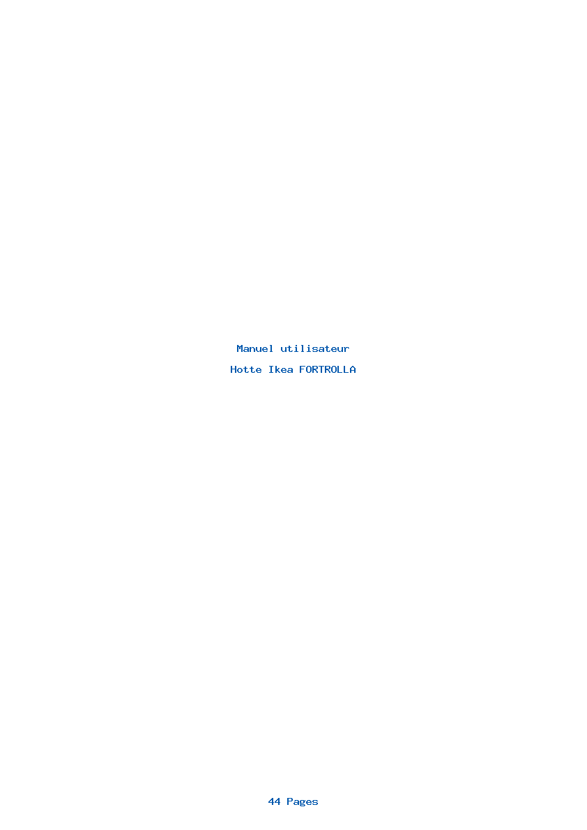 Page 1 de la notice Manuel utilisateur Ikea FORTROLLA