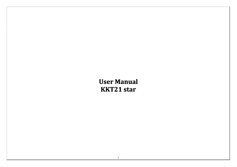 Image de la première page du manuel de l'appareil KKT 21 Star