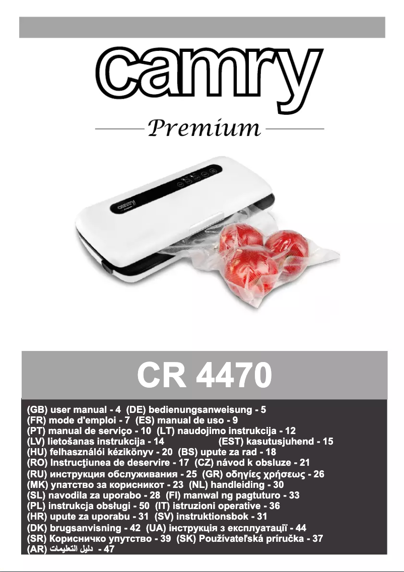 Page 1 de la notice Manuel utilisateur Camry CR 4470