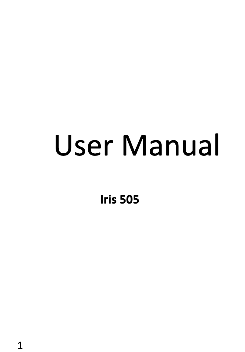Page 1 de la notice Manuel utilisateur Lava Iris 505