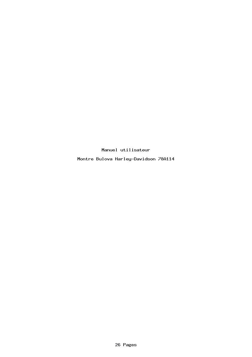 Page 1 de la notice Manuel utilisateur Bulova Harley-Davidson 78A114