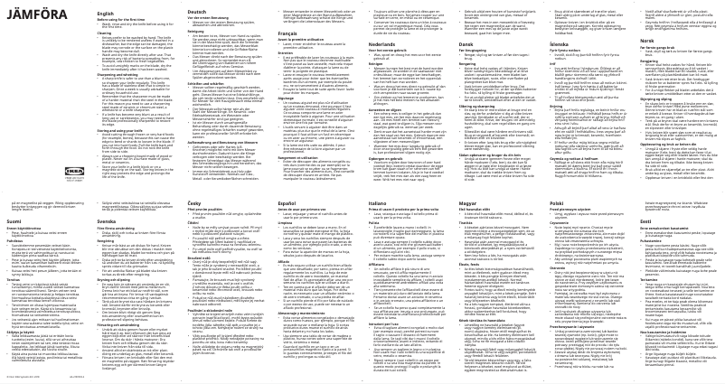 Page 1 de la notice Manuel utilisateur Ikea JÄMFÖRA 103.468.31
