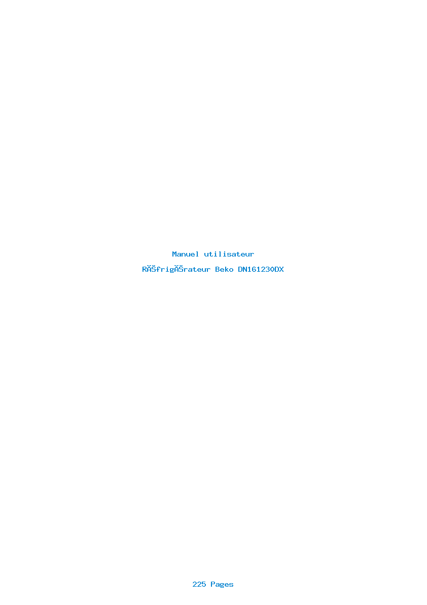Page 1 de la notice Manuel utilisateur Beko DN161230DX