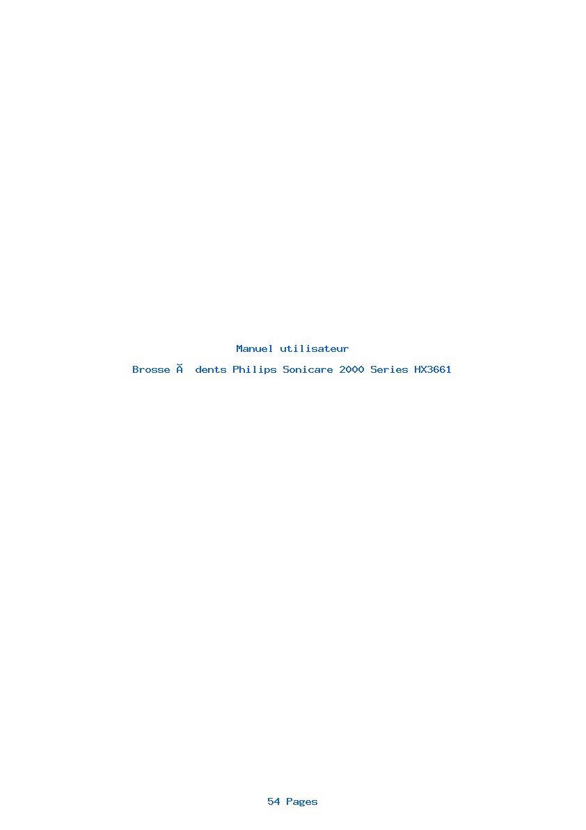 Page 1 de la notice Manuel utilisateur Philips Sonicare 2000 Series HX3661