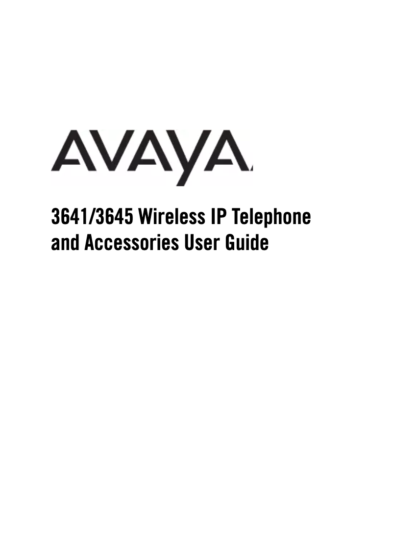 Página nº 1 - Manual de usuario Avaya 3645