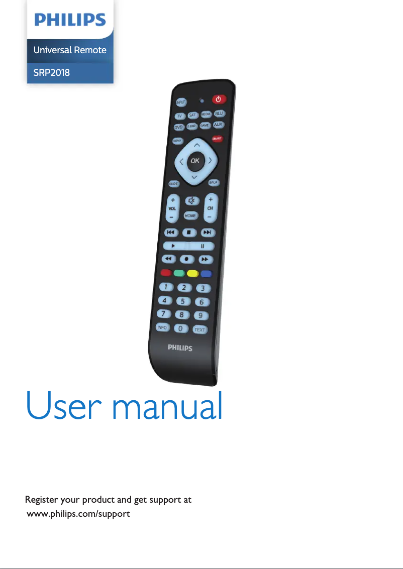 Page 1 of the manual User Manual Philips SRP4020