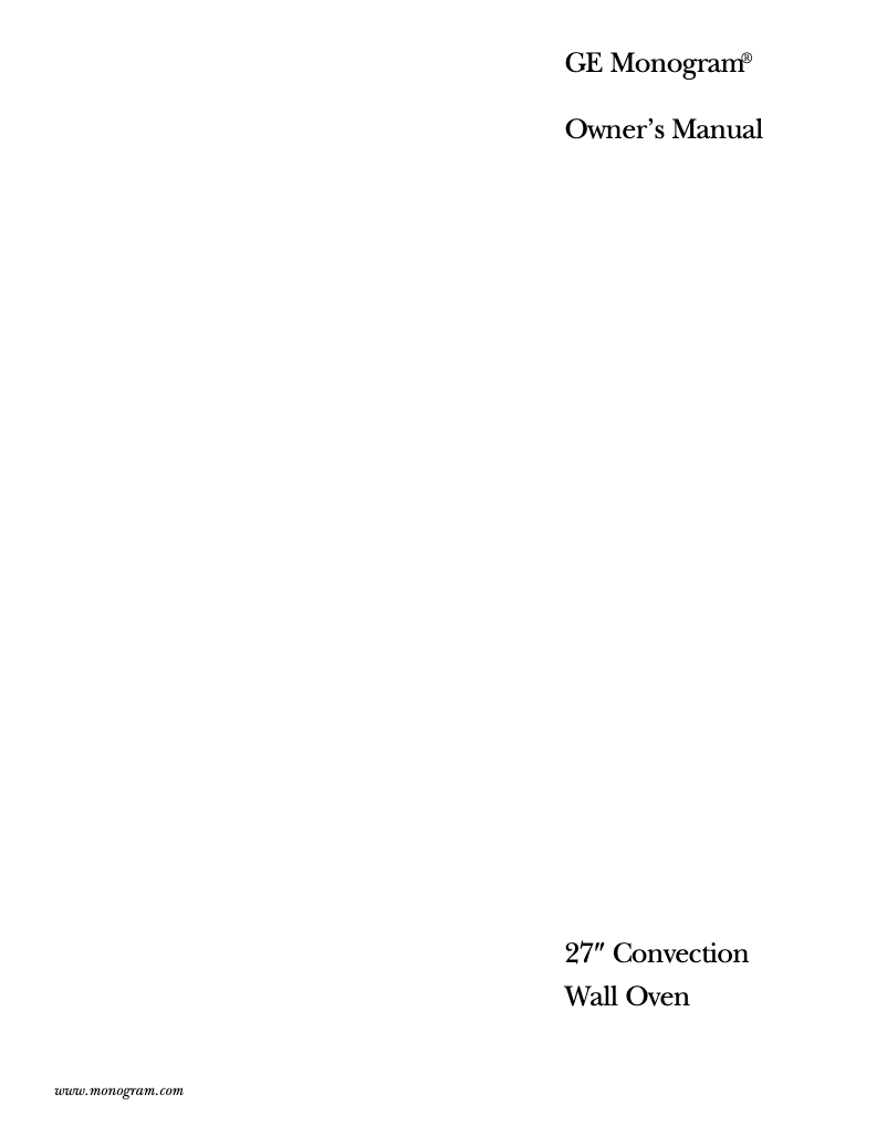 Página 1 del manual Manual de uso y mantenimiento GE ZEK937BDBB