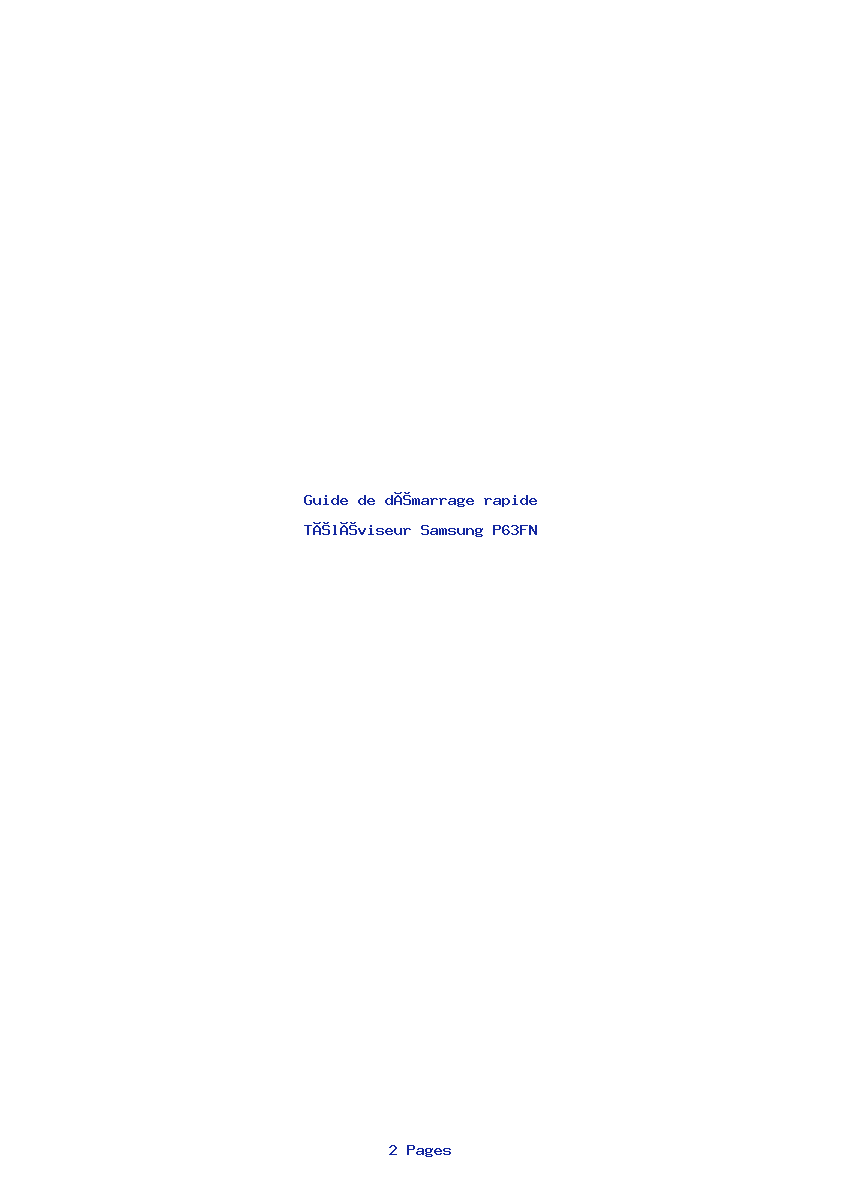 Image de la première page du manuel de l'appareil P63FN