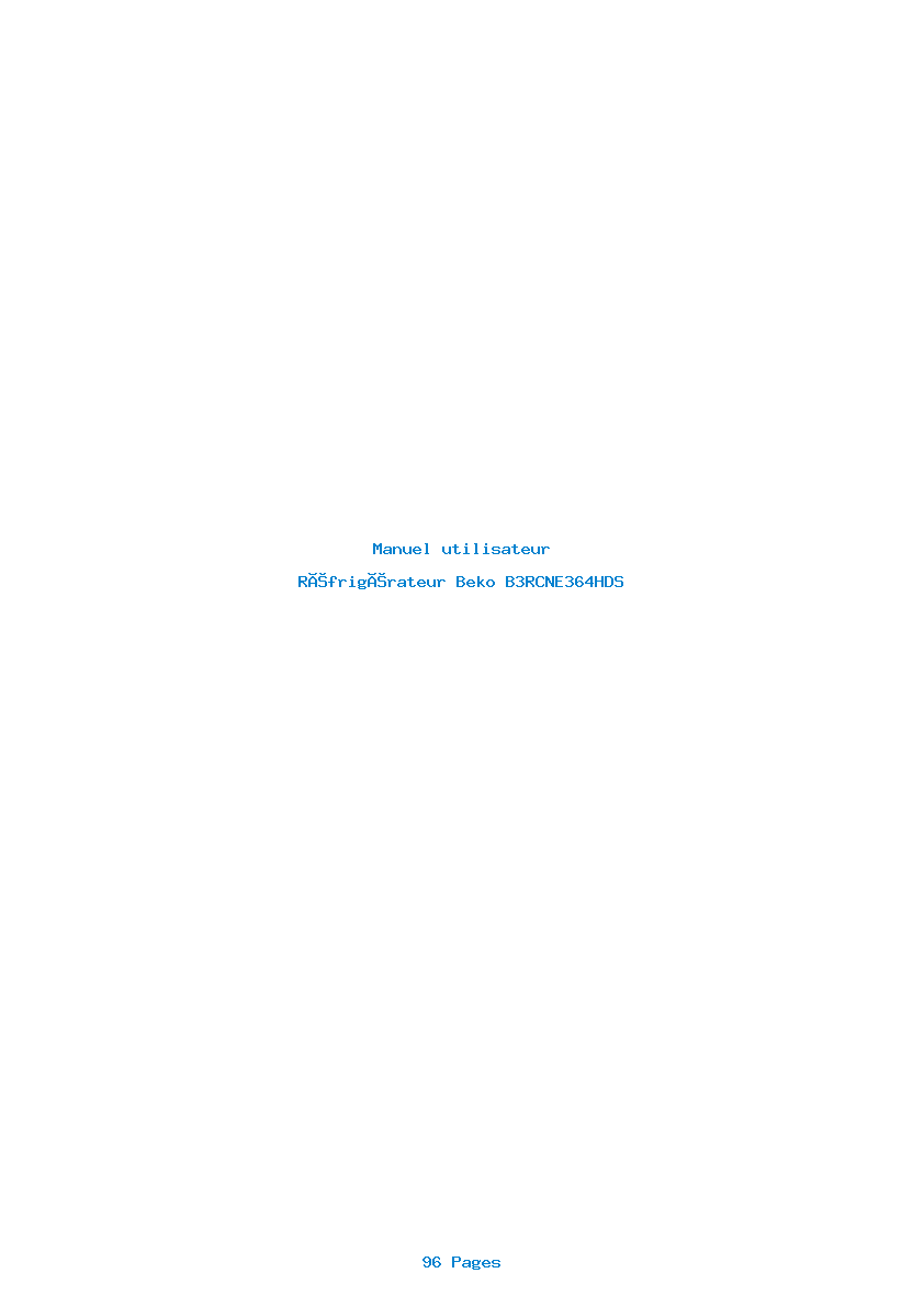 Page 1 de la notice Manuel utilisateur Beko B3RCNE364HDS