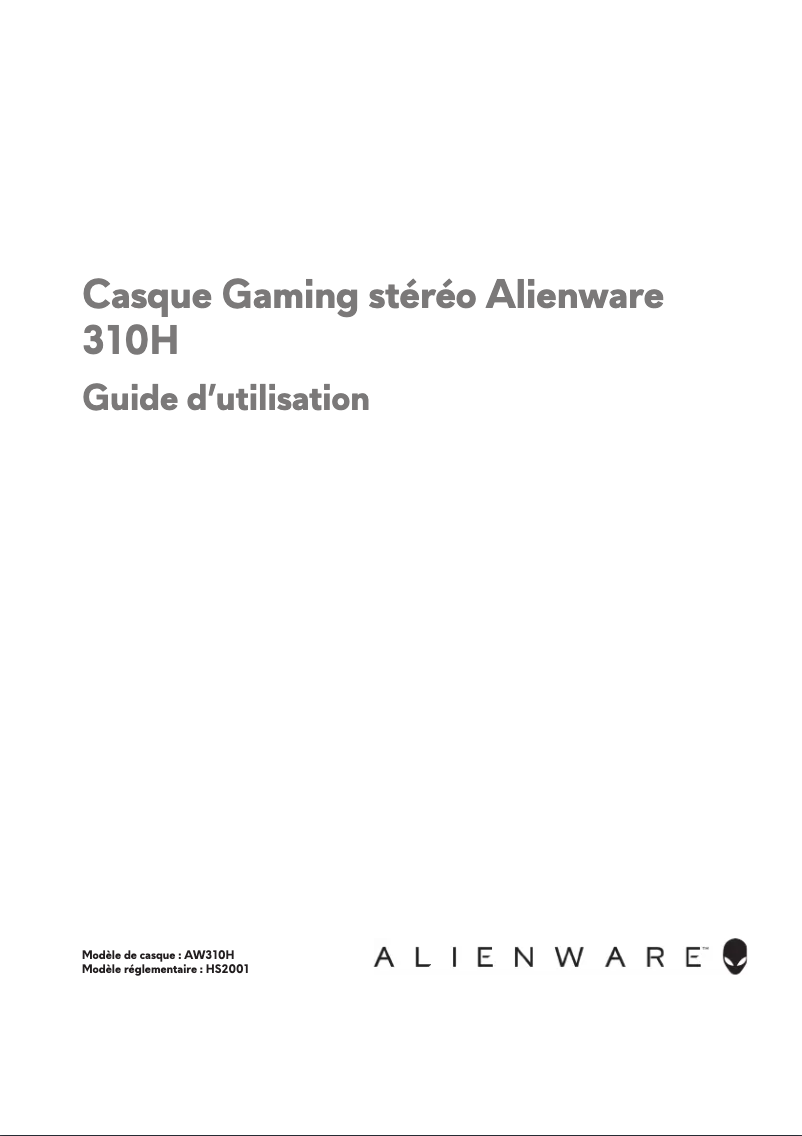 Page 1 de la notice Manuel utilisateur Alienware 310H