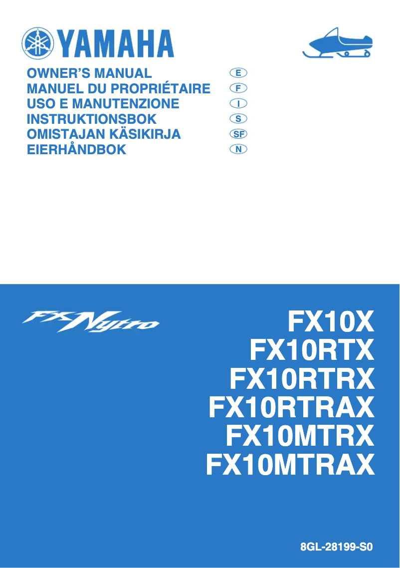 Page 1 de la notice Manuel utilisateur Yamaha FX Nytro X-TX (2008)