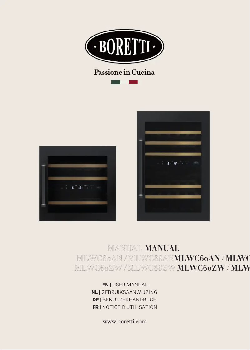 Page 1 of the manual User Manual Boretti Milano MLWC60