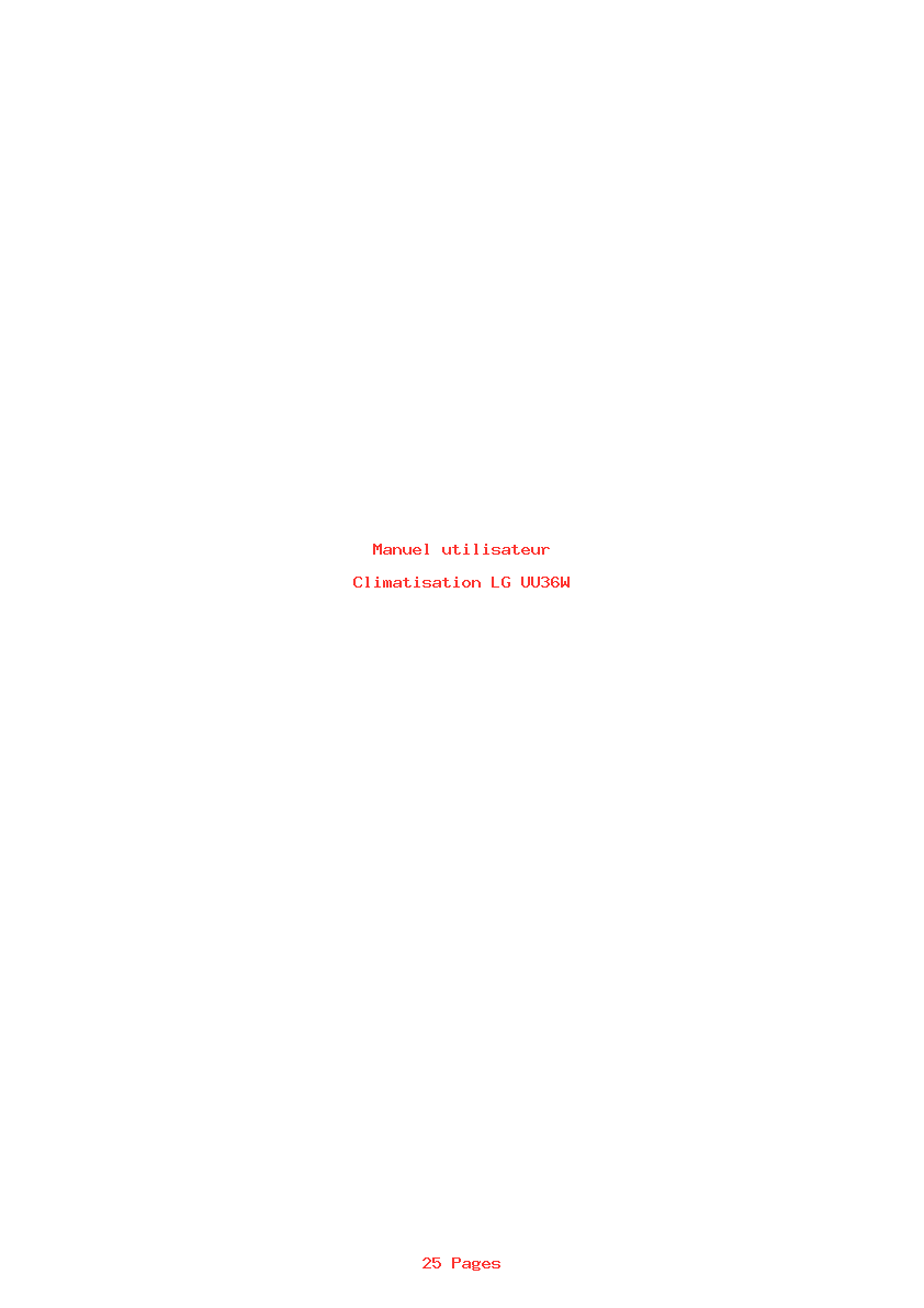 Page 1 de la notice Manuel utilisateur LG UU36W