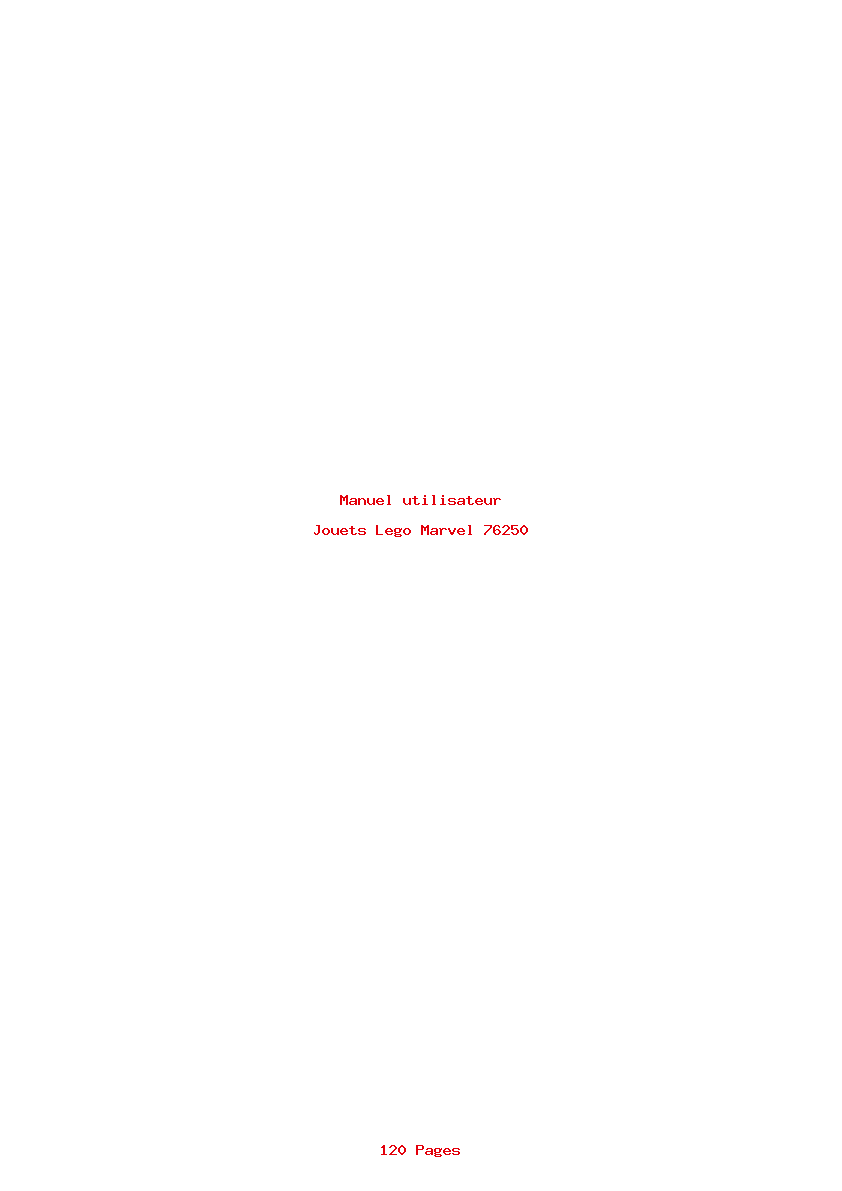 Page 1 de la notice Manuel utilisateur Lego Marvel 76250