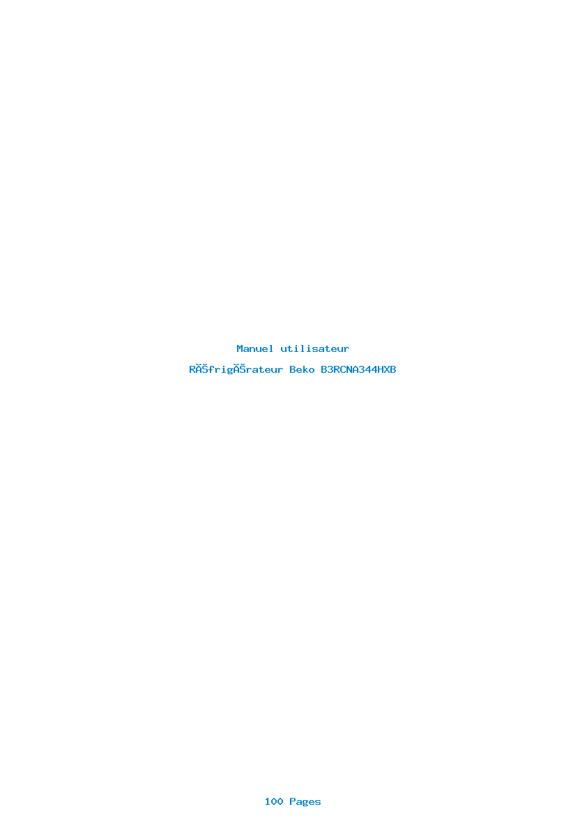 Page 1 de la notice Manuel utilisateur Beko B3RCNA344HXB