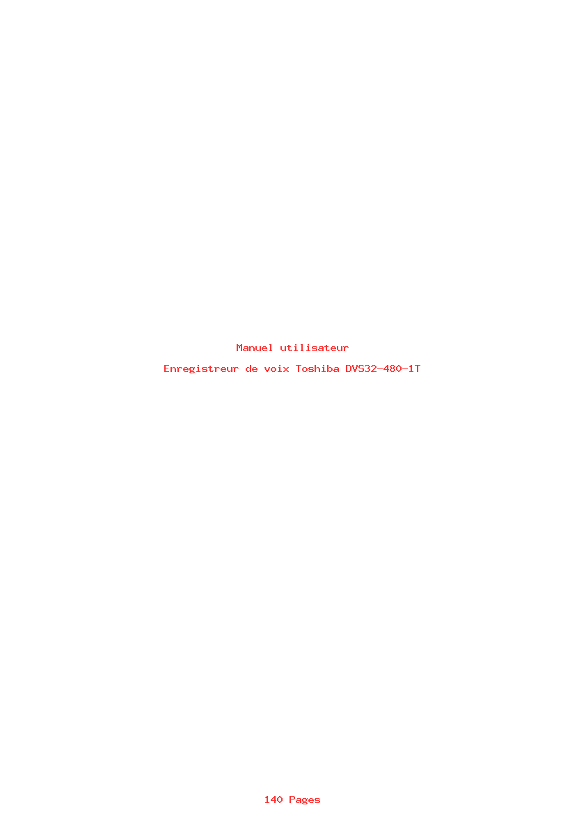 Image de la première page du manuel de l'appareil DVS32-480-1T
