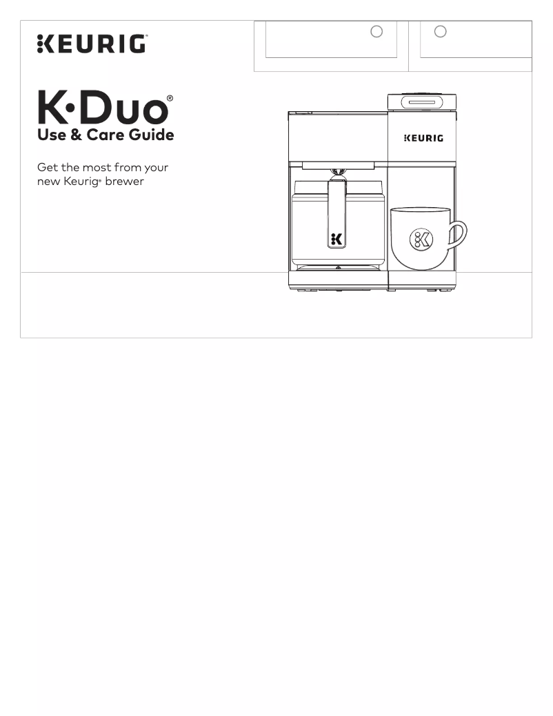 Page 1 de la notice Manuel utilisateur Keurig K-Duo