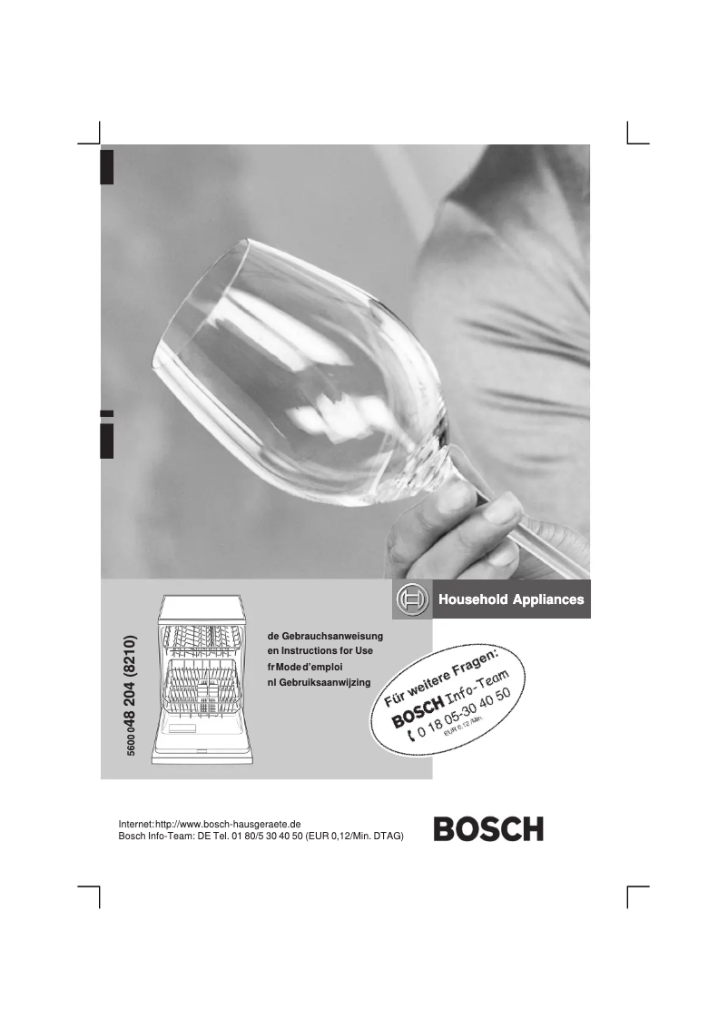 Page 1 of the manual User Manual Bosch SGS84A12EU