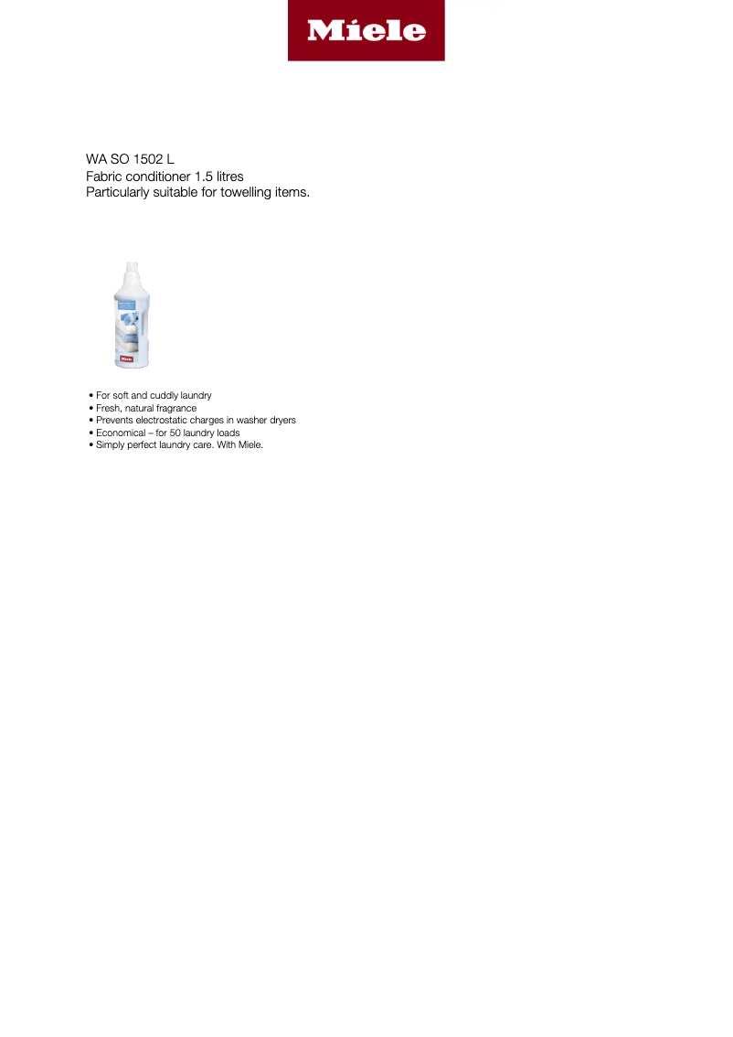 Página 1 del manual Manual de usuario Miele WA SO 1502 L