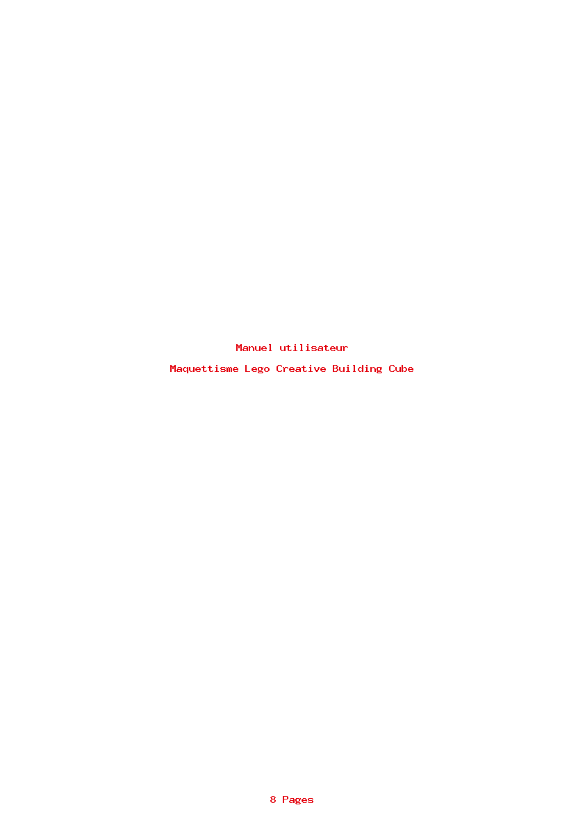 Page 1 de la notice Manuel utilisateur Lego Creative Building Cube